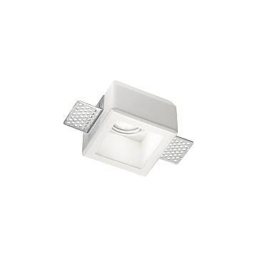 Faretto Incasso Moderno Samba Square Gesso Bianco 1 Luce Gu10 D55Cm