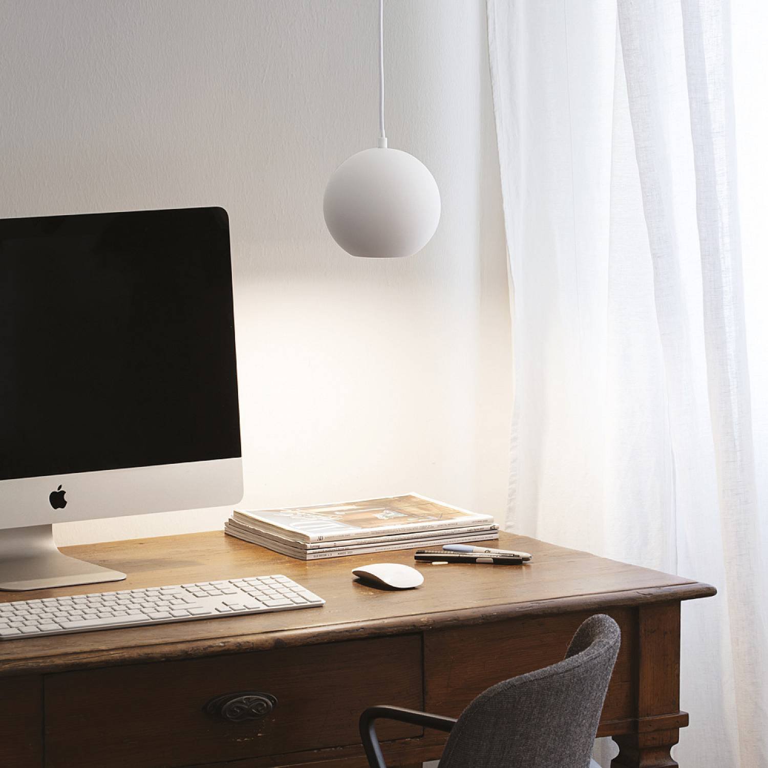 Sospensione Moderna Mr Jack Metallo Bianco 1 Luce 7W 3000K Luce Calda Big 231273