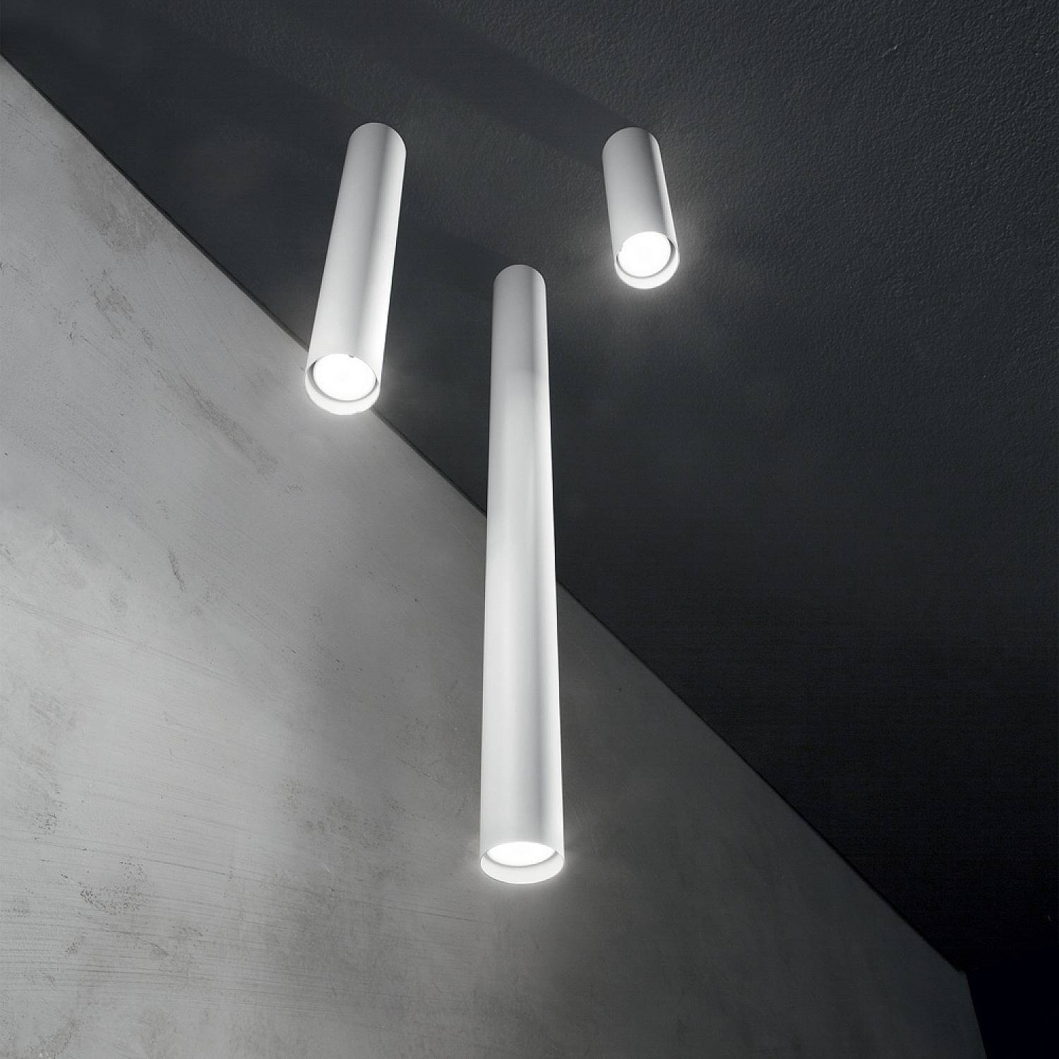 Plafoniera Moderna Look Metallo Bianco 1 Luce 7W 3000K Luce Calda H40Cm 233215