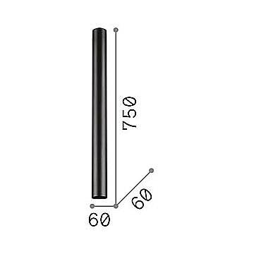Plafoniera Moderna Look Metallo Nero 1 Luce GU10 H75Cm