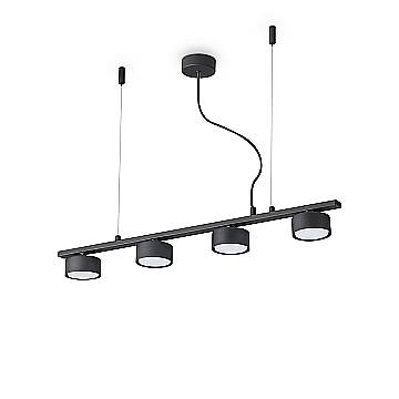 Sospensione Industrial-Minimal Minor Metallo Nero 4 Luci Gx53 9W 3000K