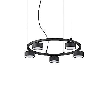 Sospensione Industrial-Minimal Minor Metallo Nero 5 Luci Gx53 9W 3000K