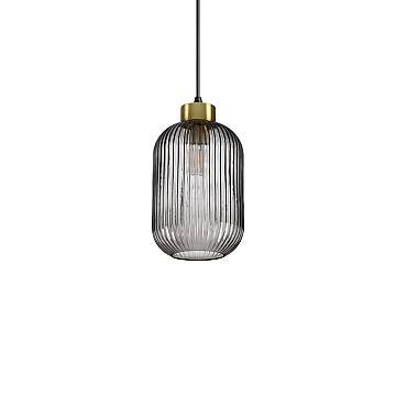 Sospensione Vintage-Decò Mint-1 Metallo Fumè 1 Luce E27