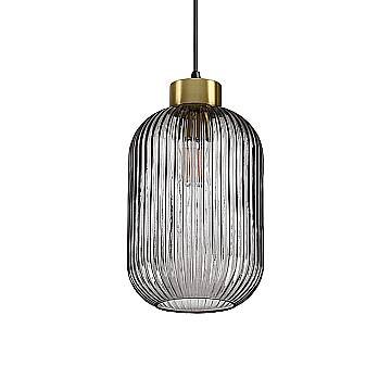 Sospensione Vintage-Decò Mint-3 Metallo Fumè 1 Luce E27