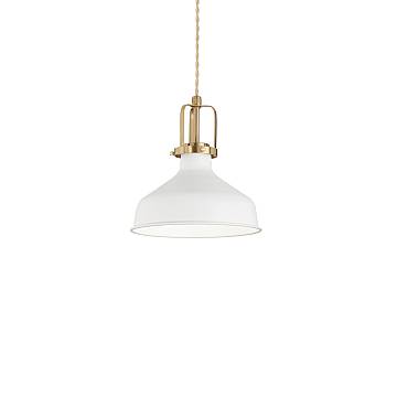Sospensione Industrial-Minimal Eris-1 Metallo Bianco 1 Luce E27 Sospensione Industrial-Minimal Eris-1 Metallo Bianco 1 Luce E27
