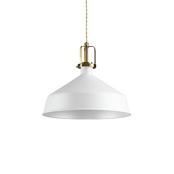 Sospensione Industrial-Minimal Eris-2 Metallo Bianco 1 Luce E27 Sospensione Industrial-Minimal Eris-2 Metallo Bianco 1 Luce E27
