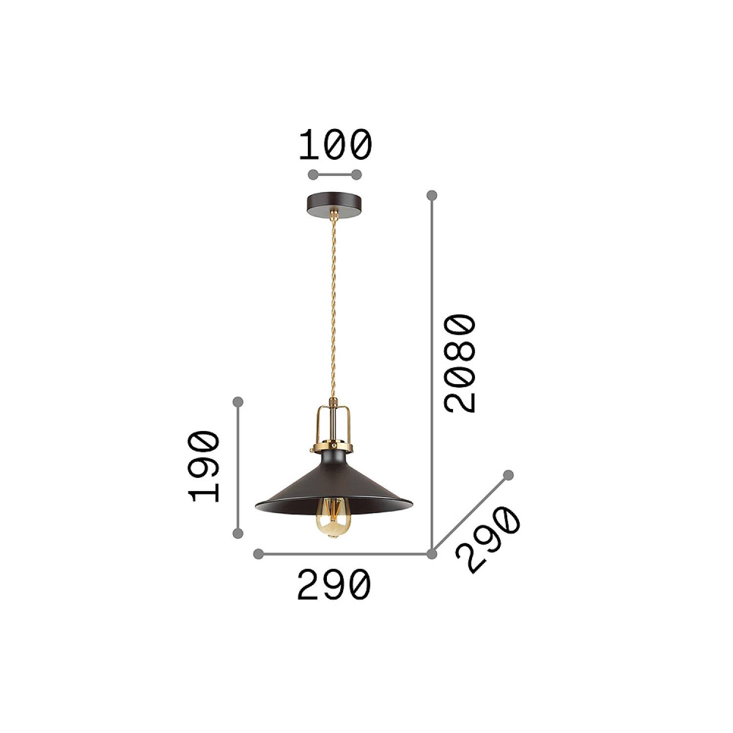 Sospensione Industrial-Minimal Eris-3 Metallo Bianco 1 Luce E27 238173
