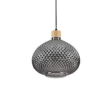 Sospensione Contemporanea Bergen-3 Vetro Fumè 1 Luce E27 Sospensione Contemporanea Bergen-3 Vetro Fumè 1 Luce E27