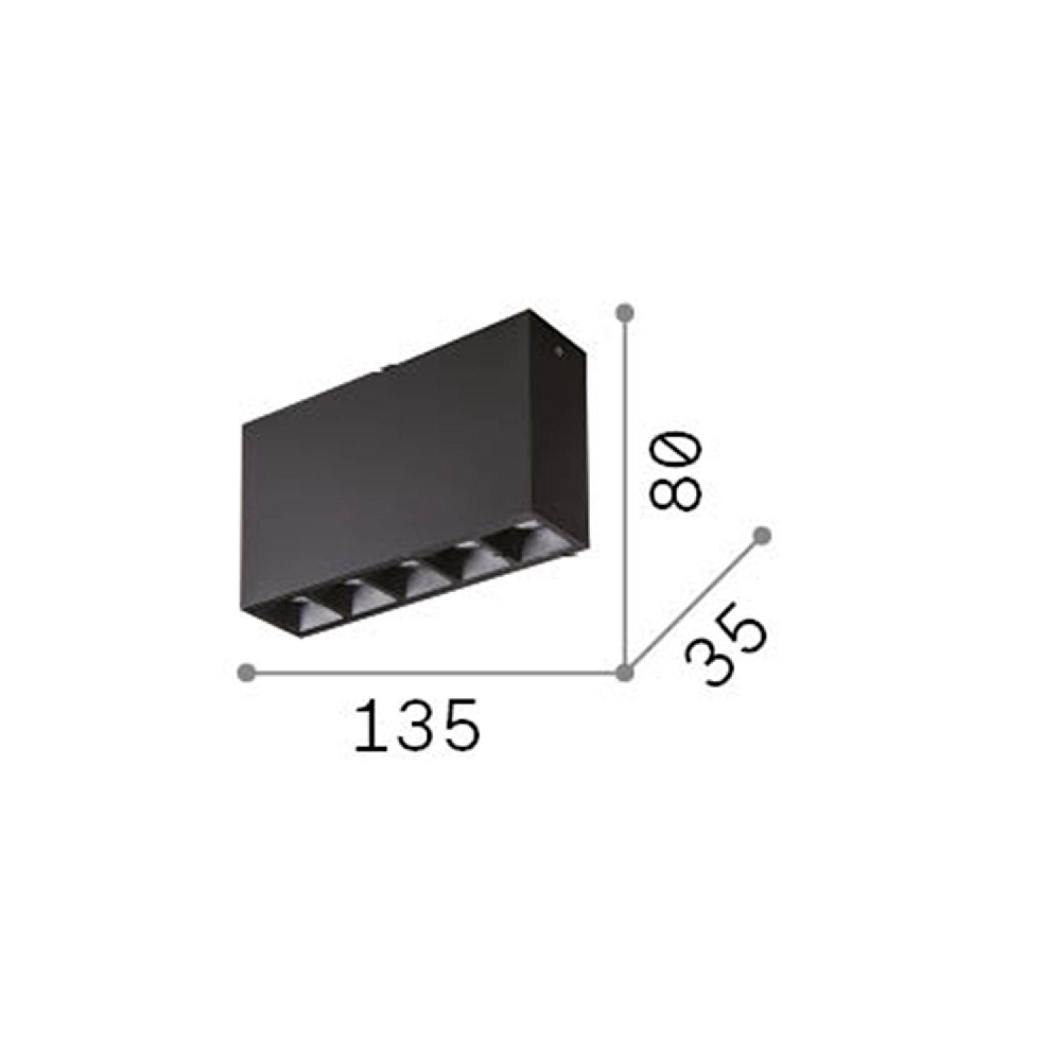 Modulo Lika Alluminio Nero Led 12,5W 3000K Luce Calda 244884