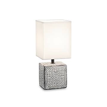 Lampade Da Scrivania Shabby Chic - Provenzale Kali'-1 Metallo Bianco 1 Luce E14 Lampade Da Scrivania Shabby Chic - Provenzale Kali'-1 Metallo Bianco 1 Luce E14