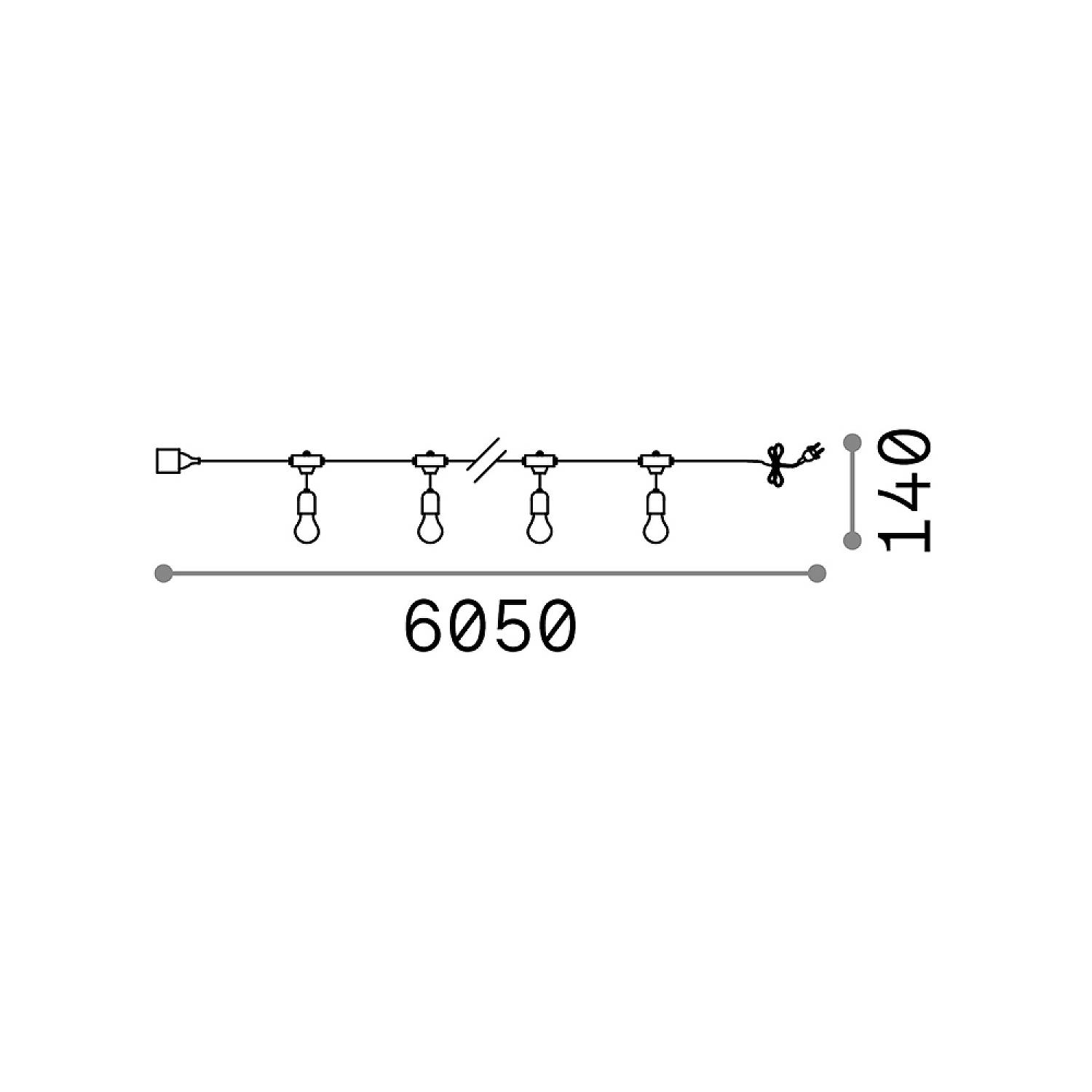 Catena Luminosa Fiesta Materie Plastiche Nero 10 Luci E27 246796