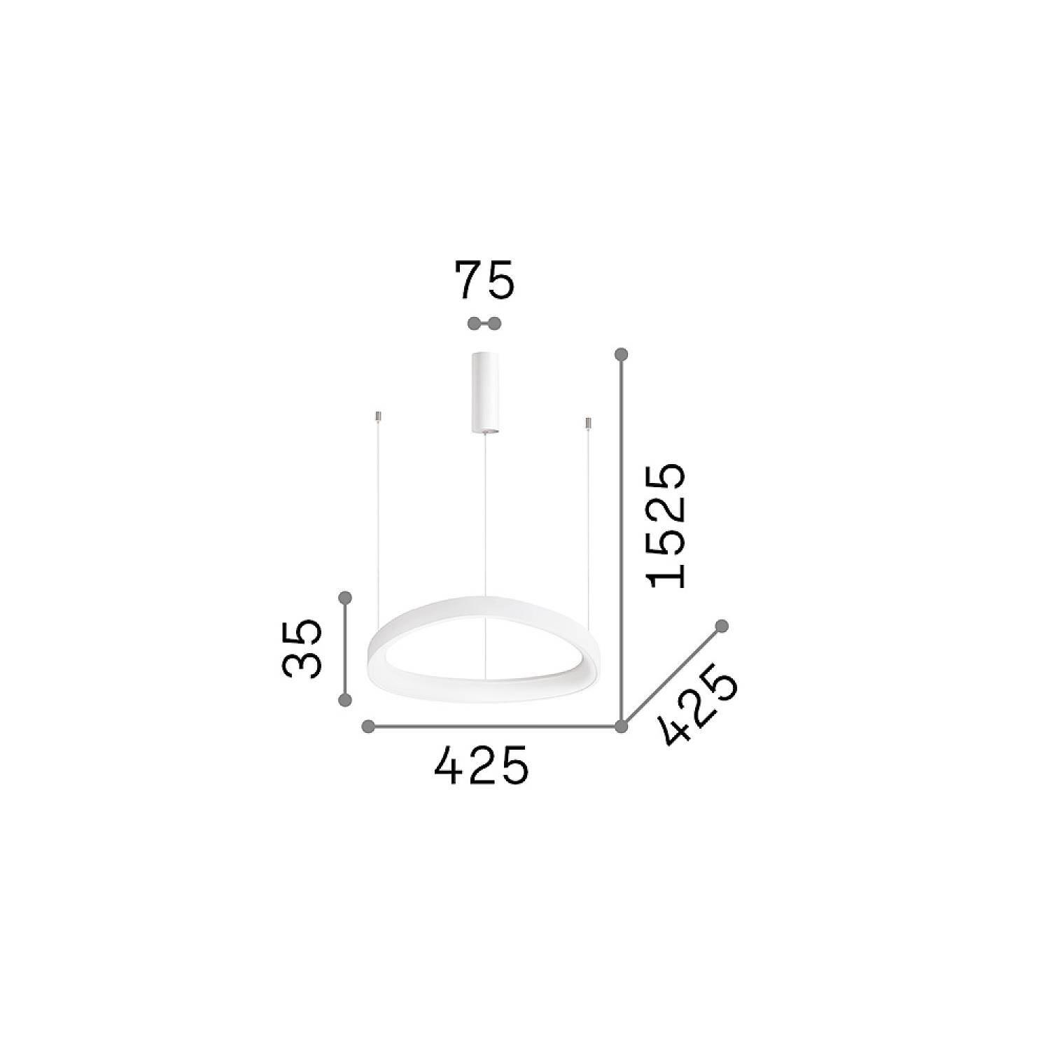 Sospensione Moderna Gemini Metallo Ottone Led 38W 3000K Luce Calda 247243
