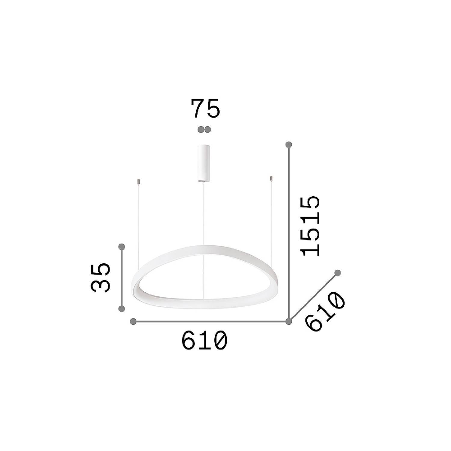 Sospensione Moderna Gemini Metallo Nero Led 48W 3000K Luce Calda 247267
