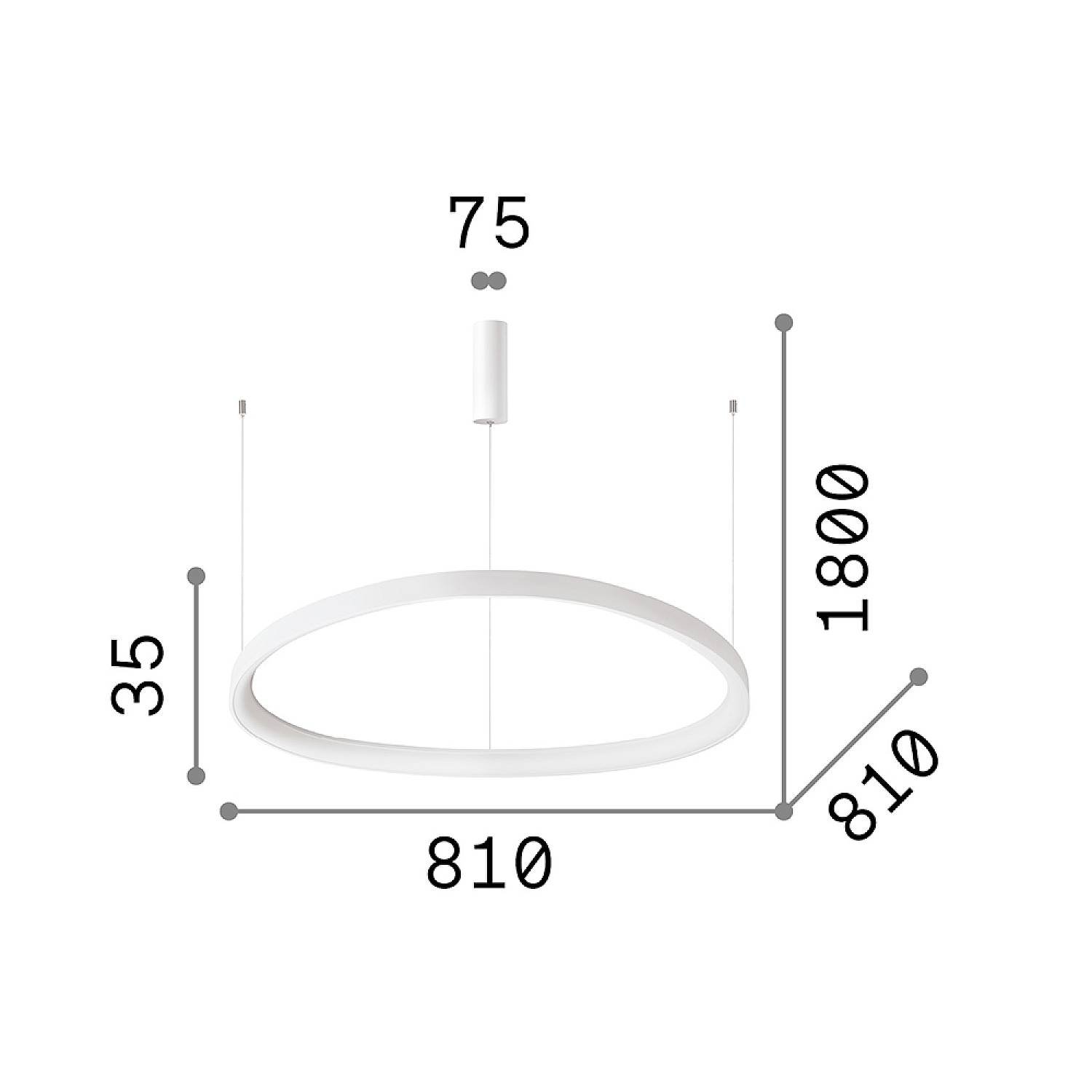 Sospensione Moderna Gemini Metallo Bianco Led 60W 3000K Luce Calda 247274