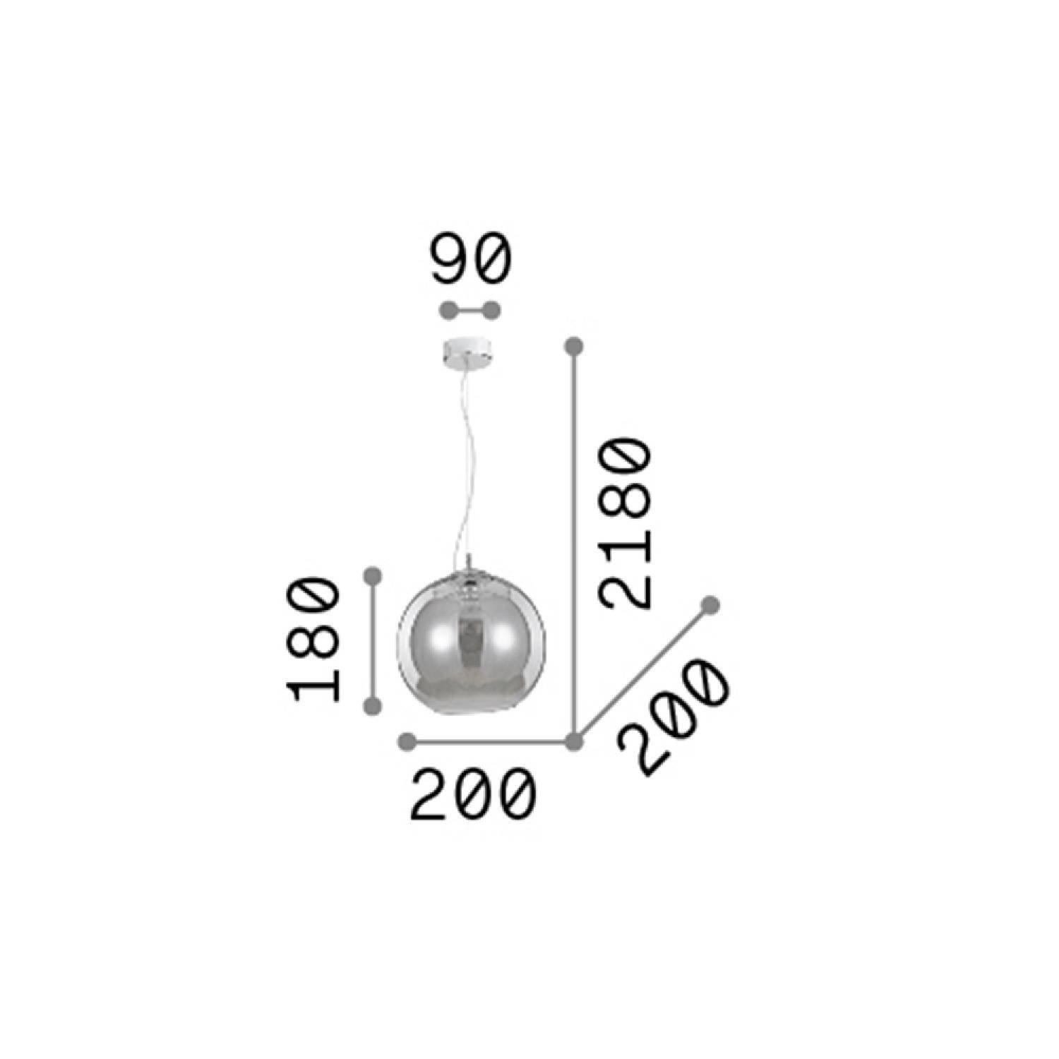 Sospensione Moderna Nemo Metallo Fumè 1 Luce E27 D20Cm 250311