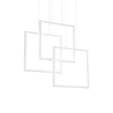 Sospensione Moderna Frame Alluminio Bianco Led 80W 3000K Luce Calda