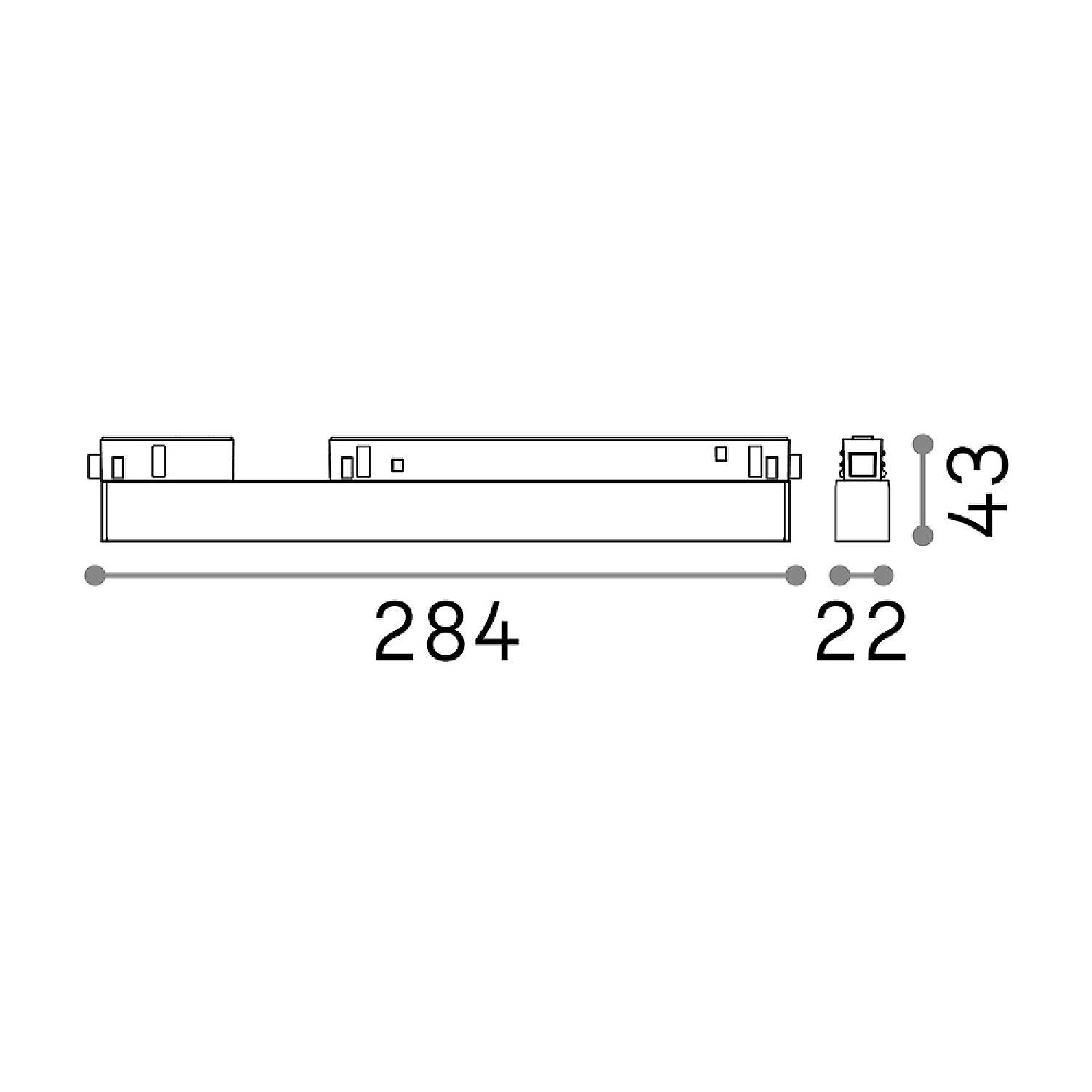 Supporto Lineare Binario On-Off Ego Alluminio Nero Led 13W 3000K Luce Calda 257686