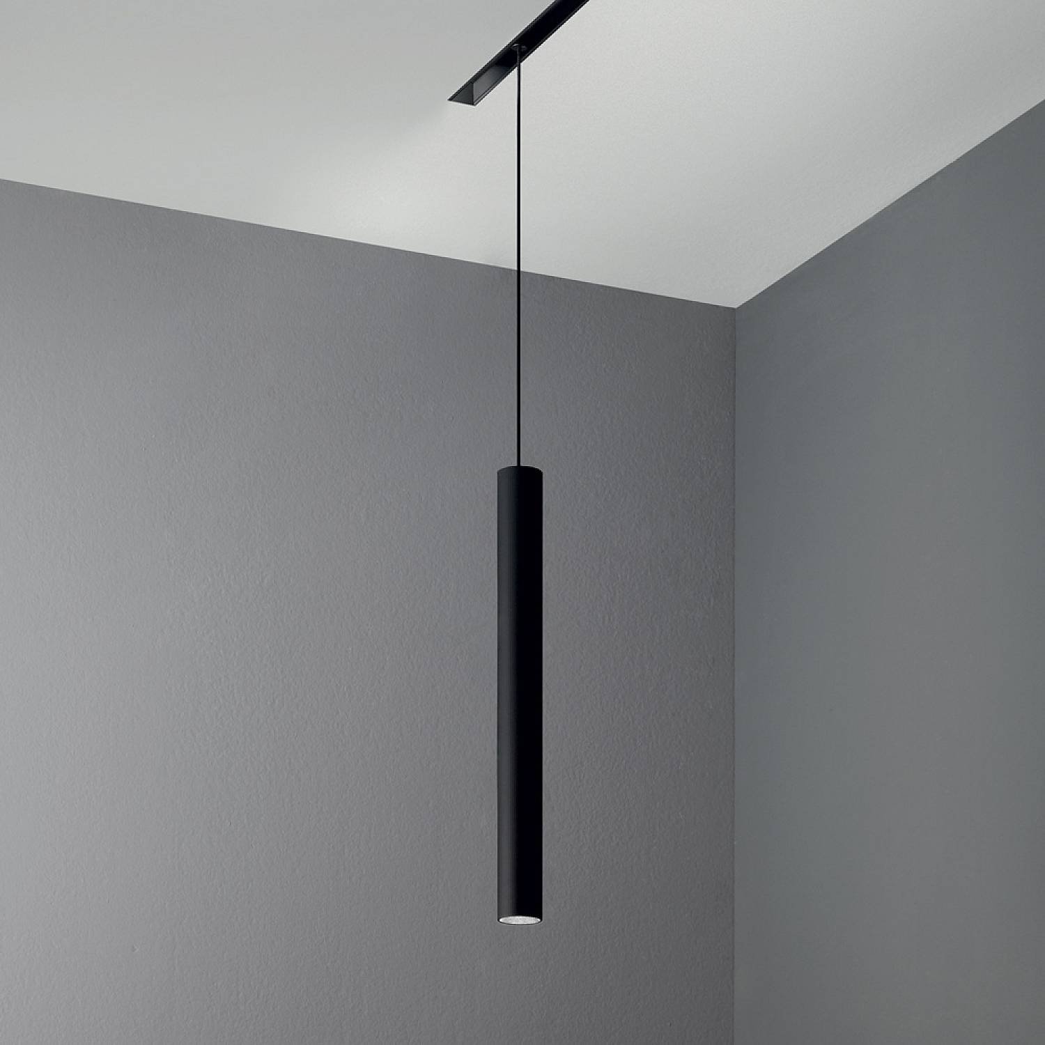 Pendente Tubolare On-Off Ego Alluminio Nero Led 12W 3000K Luce Calda 257747