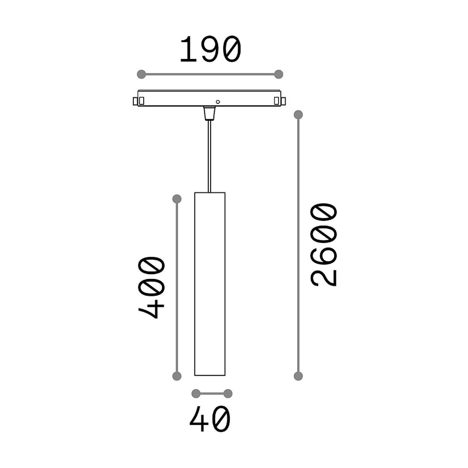 Pendente Tubolare On-Off Ego Alluminio Nero Led 12W 3000K Luce Calda 257747