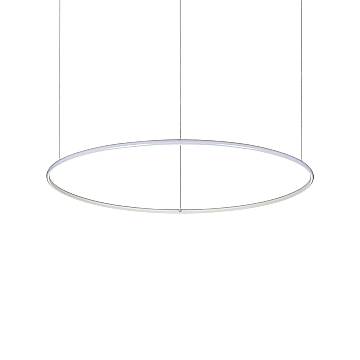 Sospensione Moderna Hulahoop Alluminio-Plastiche Bianco 1 Luce 46W 3000K D100Cm