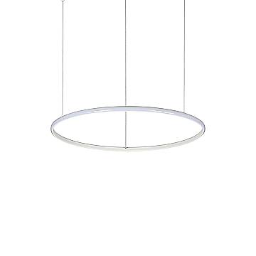 Sospensione Moderna Hulahoop Alluminio-Plastiche Bianco 1 Luce 31W 3000K D61Cm
