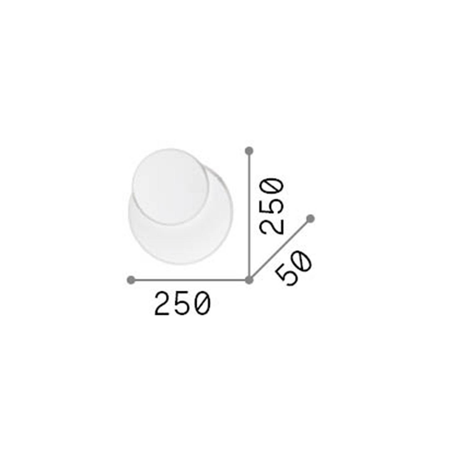 Applique Moderna Round Pouche Metallo Bianco Led 14W 3000K Luce Calda 259345