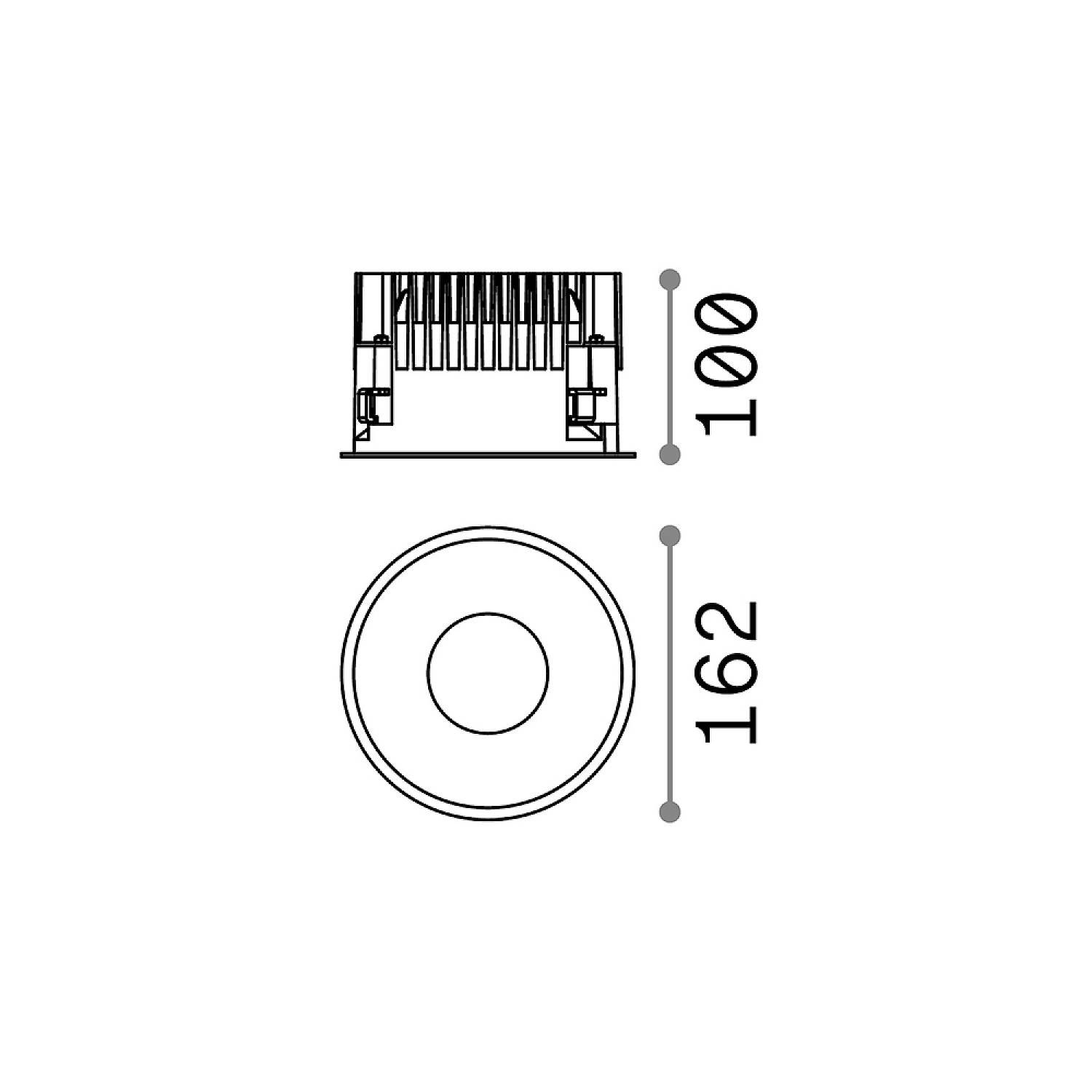 Faretto Incasso Off Alluminio Nero Led 28W 3000K Luce Calda 266572