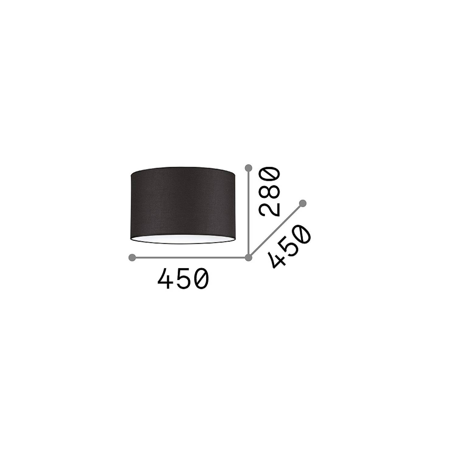 Paralume Cilindro Set Tessuto Nero D45 270012
