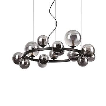 Sospensione Contemporanea Perlage Metallo Nero 14 Luci G9 3W 3000K Luce Calda Sospensione Contemporanea Perlage Metallo Nero 14 Luci G9 3W 3000K Luce Calda