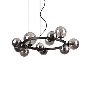 Sospensione Contemporanea Perlage Metallo Nero 11 Luci G9 3W 3000K Luce Calda Sospensione Contemporanea Perlage Metallo Nero 11 Luci G9 3W 3000K Luce Calda