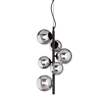 Sospensione Contemporanea Perlage Metallo Nero 6 Luci G9 3W 3000K Luce Calda Sospensione Contemporanea Perlage Metallo Nero 6 Luci G9 3W 3000K Luce Calda