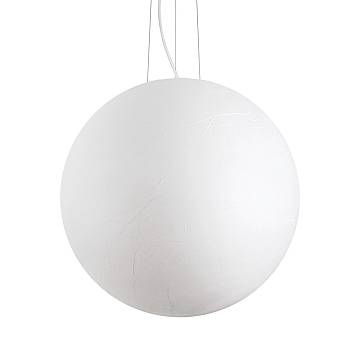 Sospensione Moderna Carta Metallo Bianco 1 Luce E27 D60Cm