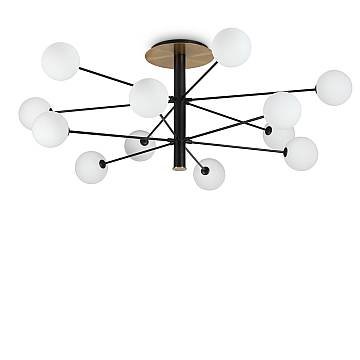 Plafoniera Industrial-Minimal Cosmopolitan Metallo Nero 12 Luci G9 3W 3000K