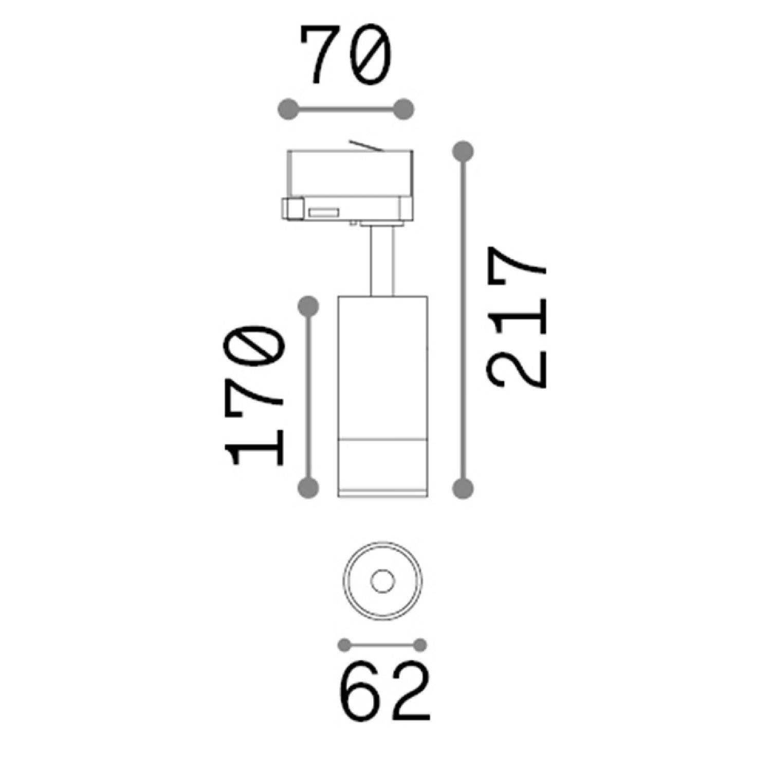 Proiettore Cilindrico On-Off Eos Alluminio-Plastiche Nero Led 15W 3000K 276182