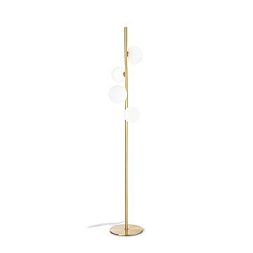 Piantana Contemporanea Perlage Metallo Ottone 4 Luci G9 3W 3000K Luce Calda