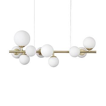 Sospensione Contemporanea Perlage Metallo Ottone 10 Luci G9 3W 3000K Luce Calda Sospensione Contemporanea Perlage Metallo Ottone 10 Luci G9 3W 3000K Luce Calda