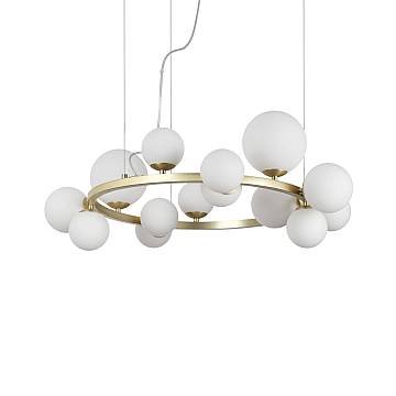 Sospensione Contemporanea Perlage Metallo Ottone 14 Luci G9 3W 3000K Luce Calda Sospensione Contemporanea Perlage Metallo Ottone 14 Luci G9 3W 3000K Luce Calda