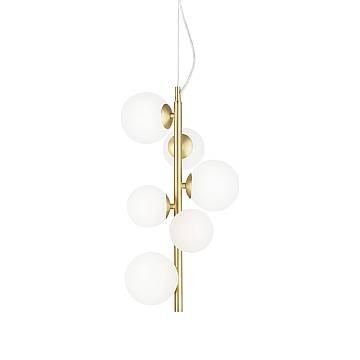 Sospensione Contemporanea Perlage Metallo Ottone 6 Luci G9 3W 3000K Luce Calda Sospensione Contemporanea Perlage Metallo Ottone 6 Luci G9 3W 3000K Luce Calda