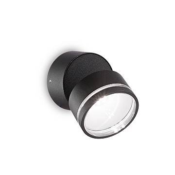 Applique Moderna Round Omega Metallo Nero Led 7W 4000K Luce Naturale