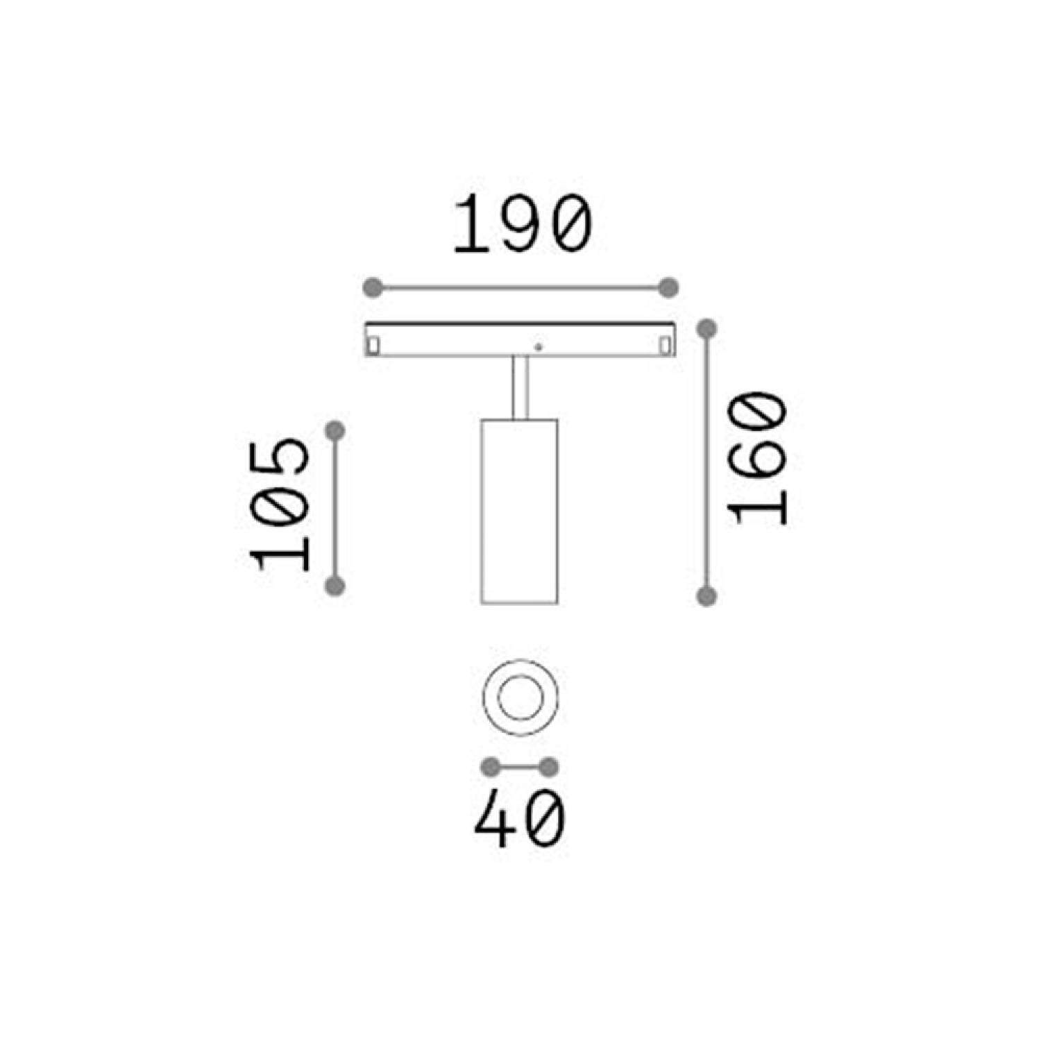 Faretto Binario Singolo Dali Ego Alluminio Nero 1 Luce 12W 3000K Luce Calda 286433
