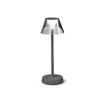 Lampada Da Tavolo Moderna Lolita Metallo Grigio Led 7W 3000K Lampada Da Tavolo Moderna Lolita Metallo Grigio Led 7W 3000K