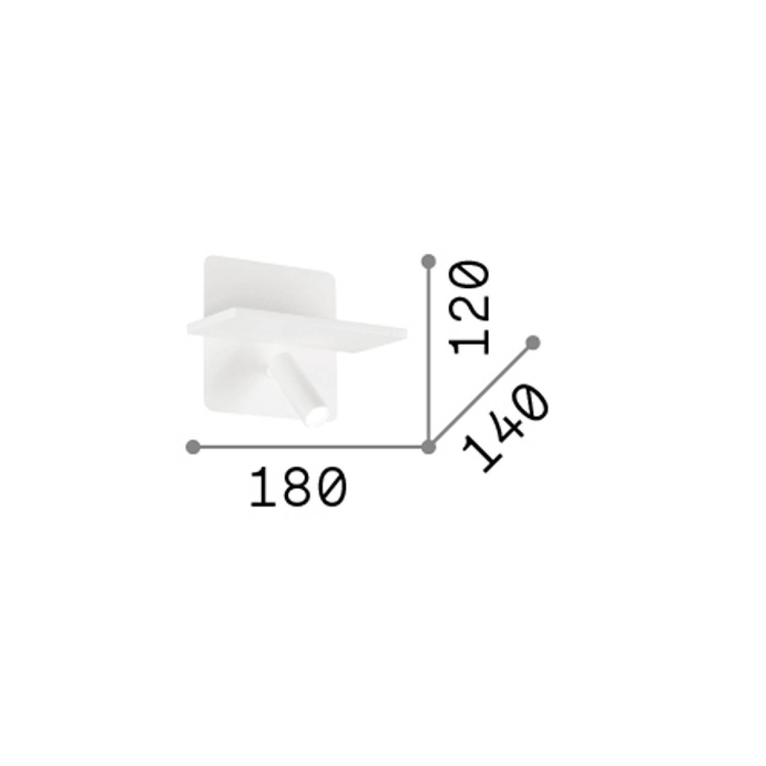 Applique Moderna Piano Metallo Bianco 2 Luci Led 10W 3000K Luce Calda 287317