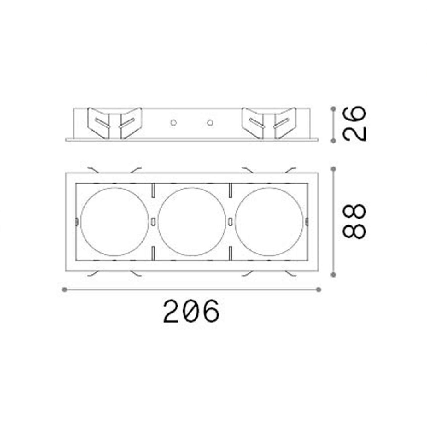 Cornice Rettangolare Tripla A Incasso Contemporanea Bento Metallo Bianco 287928