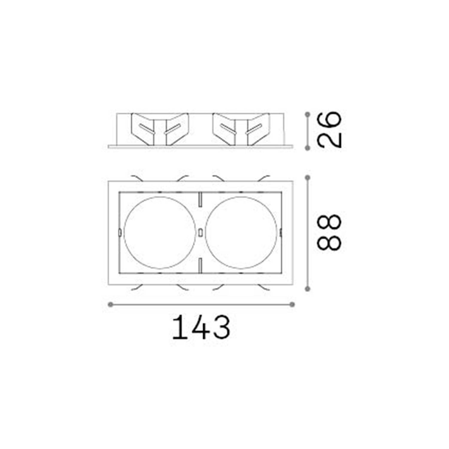 Cornice Rettangolare Doppia A Incasso Contemporanea Bento Metallo Bianco 287935