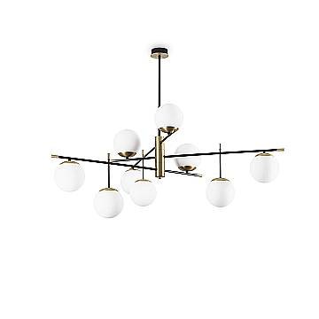 Plafoniera Contemporanea Gourmet Metallo Nero 9 Luci E14