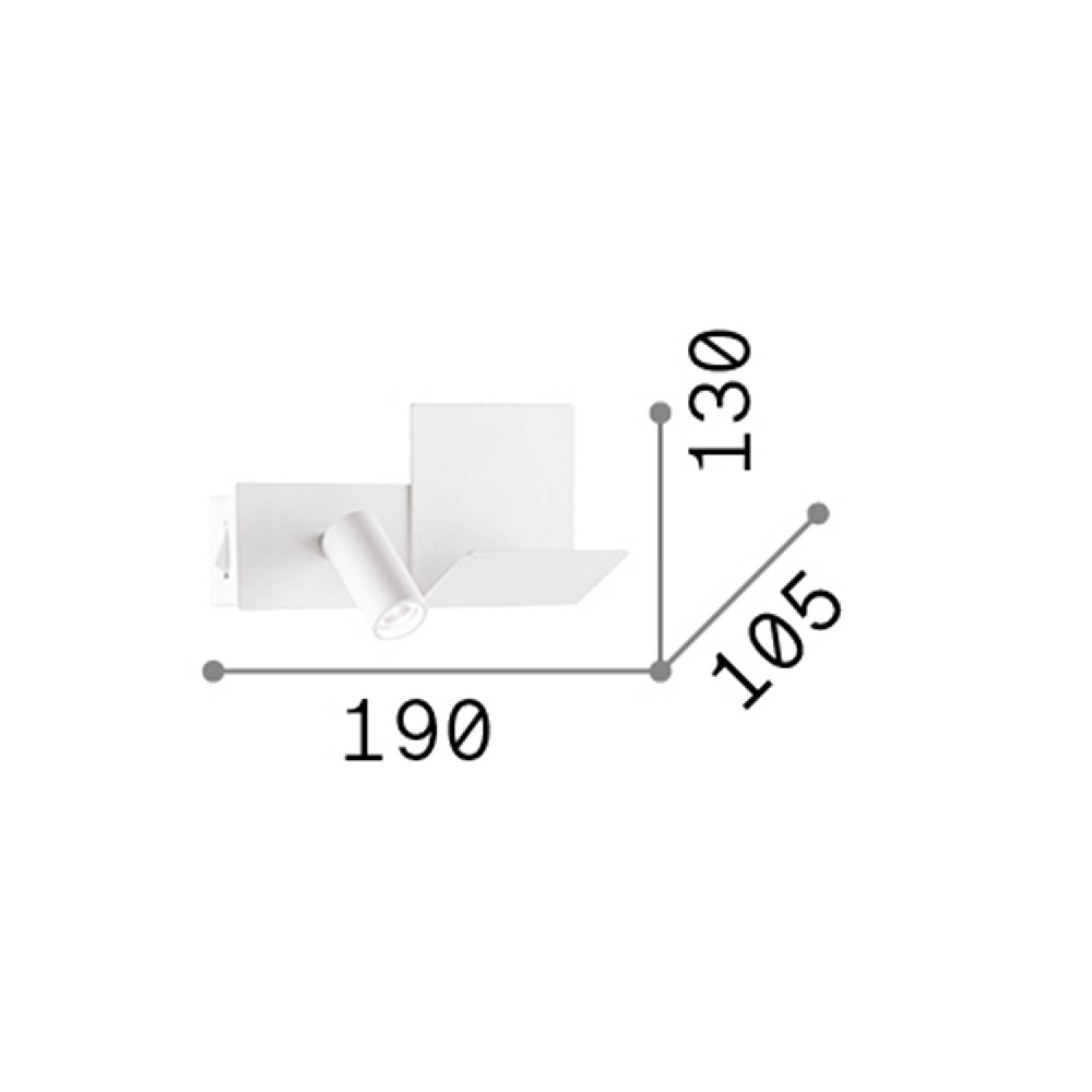 Applique Moderna Komodo-1 Metallo Nero Led 4,5W 3000K Luce Calda 291796