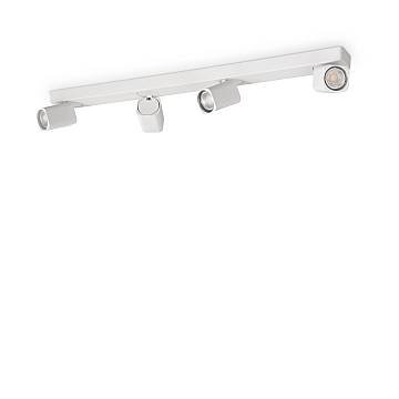Spot Contemporaneo Rudy Alluminio Bianco 4 Luci Gu10 35W 3000K Ip20