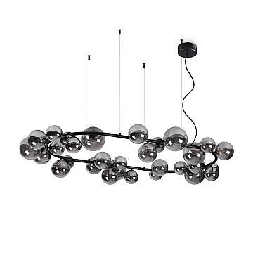 Sospensione Contemporanea Perlage Metallo Nero 30 Luce G9 3W 3000K Luce Calda Sospensione Contemporanea Perlage Metallo Nero 30 Luce G9 3W 3000K Luce Calda