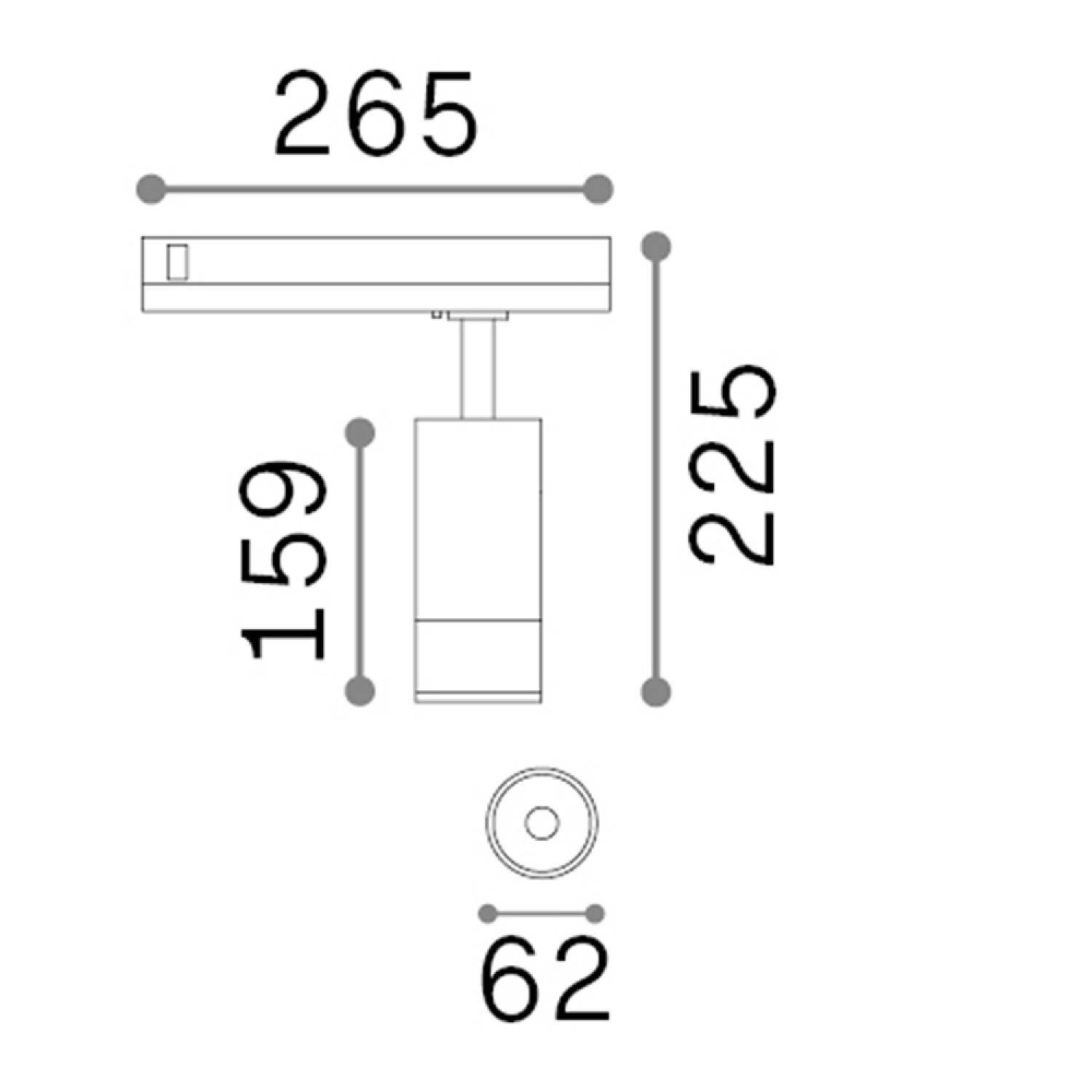 Proiettore Cilindrico Eos Alluminio-Plastiche Nero Led 15W 3000K 1-10V 302942
