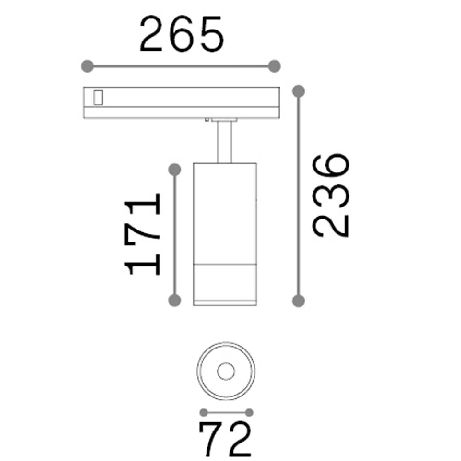 Proiettore Cilindrico Eos Alluminio-Plastiche Nero Led 25W 3000K 1-10V 302966